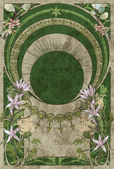 green and flower decoration art-nouveau BG