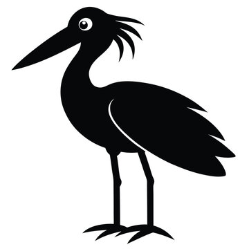 recommend clip art: Solid color Shoebill Stork animal vector design