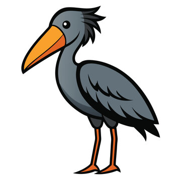 recommend clip art: Solid color Shoebill Stork animal vector design