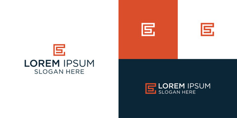 letter ES SE design logo template  modern creative elegant