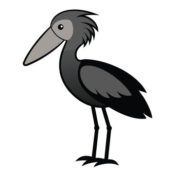 recommend clip art: Solid color Shoebill Stork animal vector design