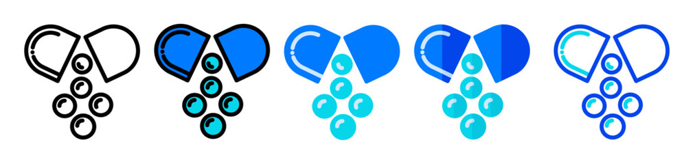Medicine capsule icon, illustration of medicine powder in a capsule suitable as an icon for children's medicine, treatment, hospitals, pharmacies, pharmacies and health supplements.