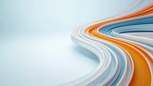 Abstract curves converging to represent collaboration and business expansion