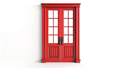 Obraz premium red door on white background