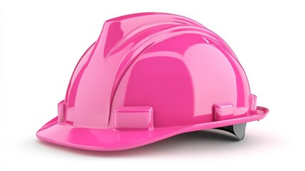 Fototapeta premium Pink hardhat on white