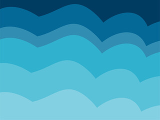 background of ocean waves vector, aesthetic blue illustration