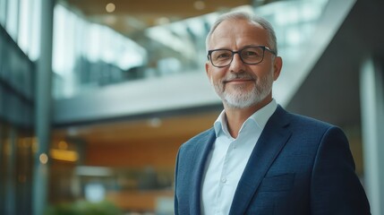 Confident Portrait of a Successful Senior Business Consultant in a Modern Office Setting