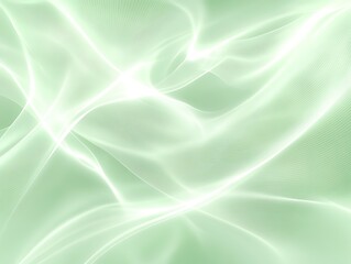 Fototapeta premium Abstract green and white flowing lines background.