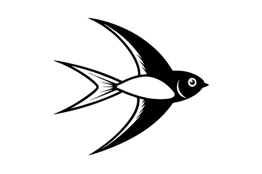 recommend clip art: Swallow bird silhouette | vector silhouette illustration on white background