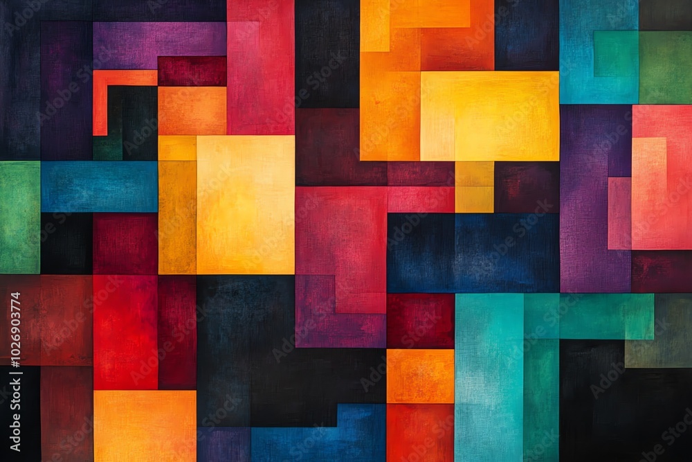 Poster Abstract background with colorful geometric shapes in a modern style.