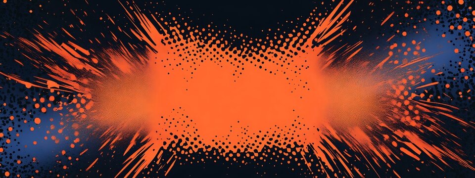 Abstract orange and blue splatter background.
