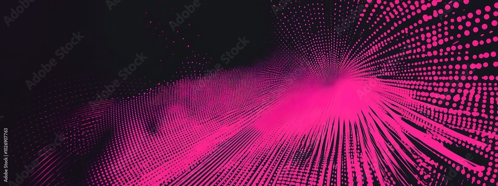 Aufkleber abstract pink and black digital background with dots and lines.