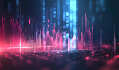 Futuristic Stock Market Chart with Glowing Data or Dynamic Financial Timeline for graphic background