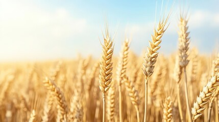 Fototapeta premium Slow, steady wind blowing through a field of wheat focus on The rhythm of nature s tranquility ethereal Composite Field backdrop