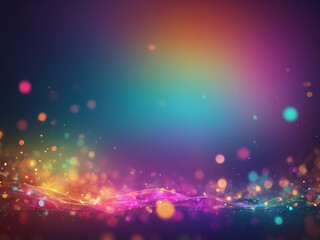abstract Bright multicolored light Defocused bokeh light background in spectrum color. Holography vivid backdrop
