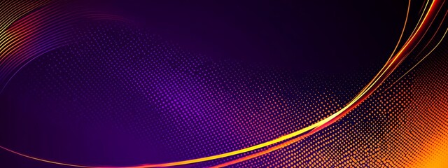 Abstract purple background with glowing lines.
