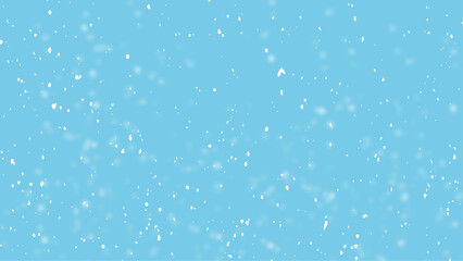 Snowflakes in different shapes and forms background vector. Snowfall sky white teal blue background.