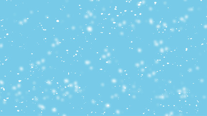 Snowflakes in different shapes and forms background vector. Snowfall sky white teal blue background.