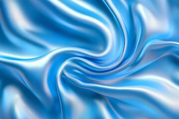 Obraz premium Blue silk fabric background. Satin luxury texture. Abstract smooth waves from textiles. Elegant beauty wallpaper design