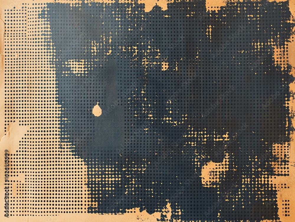 Poster A textured background with a grid pattern and a faded black stain.