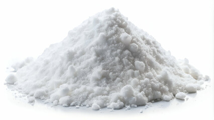 Isolated pile of pure white snow, showing soft texture and glistening details, ideal for winter-themed designs.