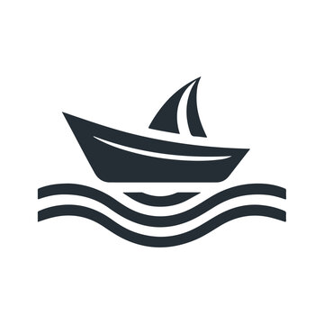 recommend clip art: Black silhouette shipping sailboat vector icon design 