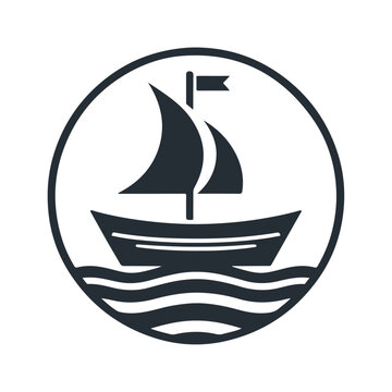 recommend clip art: Black silhouette shipping sailboat vector icon design 