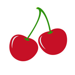 Cherry isolated on white background. Cherry healthy vitamins.