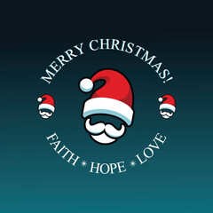 Merry Christmas Wishes and Greetings Design Vector 