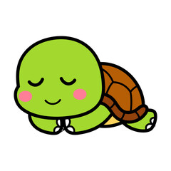 Cute Turtle Cartoon Illustration