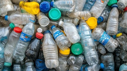 A close-up view of discarded plastic bottles showcasing the urgent need for recycling and environmental awareness.
