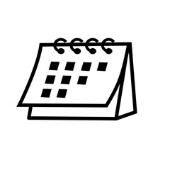 Calendar icon. time and date. Schedule icon.	
