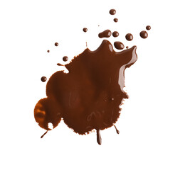 Sweet chocolate splash and drops on white background
