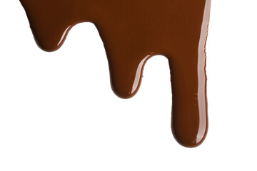 Sweet chocolate splash on white background