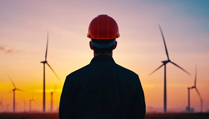 Sustainability in Action: Engineer Utilizing Technology to Analyze Renewable Energy Data at Wind Farm
