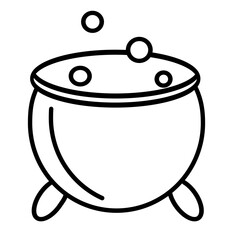 illustration of a magic pot of witch fit for horror halloween theme decoration stickers
