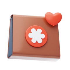 3D Medical Purse with Heart Symbol for Personal Health Essentials