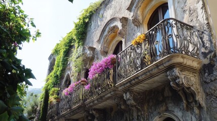 Obraz premium Balconies in Taormina, Sicily, Italy