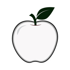 Apple fruit vector. Apples split in half. Healthy fruit Apple fruit on withe background