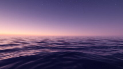 Fototapeta premium Serene Twilight Seascape: Calm Waves Reflected in Vibrant Sky