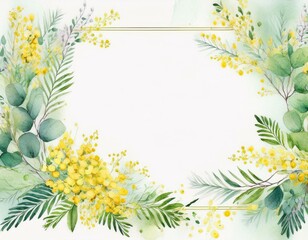 Obraz premium frame with mimosa 