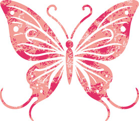 Retro butterfly cartoon vector illustration