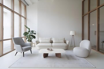 Minimalist interior design of modern living room