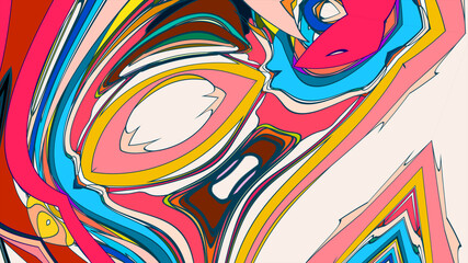Obraz premium Colorful psychedelic abstract fluid background for music festival 