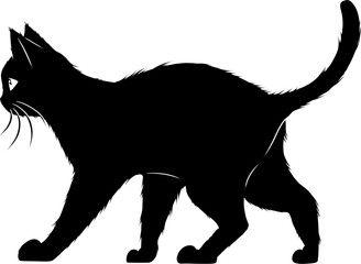 Black Cat Flat Silhouette