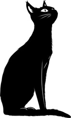 Black Cat Flat Silhouette