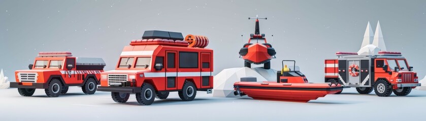 Craft immersive 3D renders of emergency response coordination centers, facilitating communication and decisionmaking