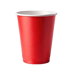 Red paper cup isolated on transparent background