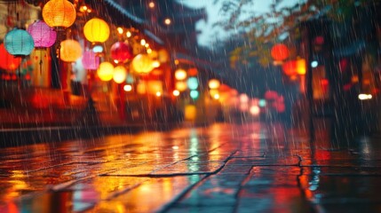 A walkway with many lights hanging from the ceiling. The lights are of different colors and sizes