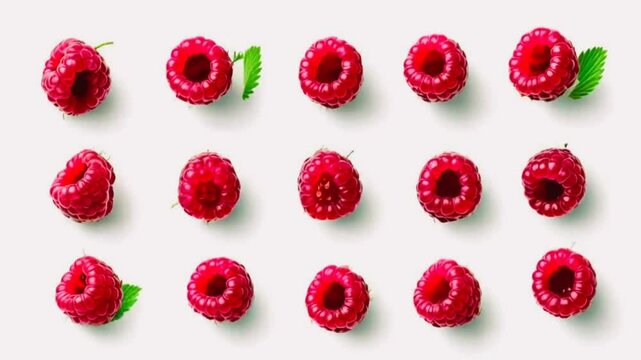 Raspberry  pattern. Raspberry is a small, juicy, bright red fruit known for its sweet-tart flavor, often used in desserts. 